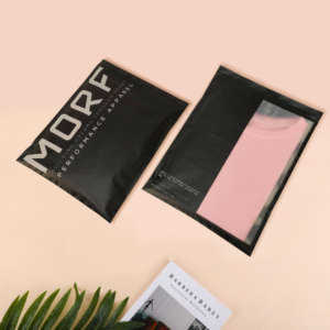 Reclosable Printed poly zipper bags clothing packaging plastic bag black ziplock frosted clothing bag