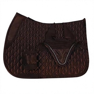 Conjunto de almohadilla de montura y gorro para orejas de caballo en colores neón vibrantes, transpirable y acolchado, equipo de equitación. - Product Image 1
