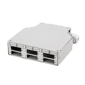 Network Cabinet Accessories 8 Ports DIN Rail Splice Distribution Box for 8 LC/DX Couplings Fiber Optic Patch Panel