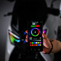 Phare de moto LED intelligent RGB contrôlé par application, compatible avec Yamaha NMAX Turbo DRL, pour éclairage de scooter personnalisé