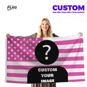 Bandera Americana Rosa Personalizada de 3x5 pies, Duradera, Antiarrugas, Ecológica, Impresión Digital a Doble Cara, Poliéster, Banderas Personalizadas - Product Image 2