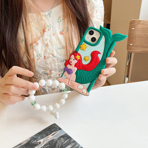 <span class=keywords><strong>Coque</strong></span> de téléphone 3D stéréoscopique <span class=keywords><strong>Ariel</strong></span> Princess avec bracelet pour IPhone 14 13 12 11 Pro Max 14 Pro Couverture arrière souple en silicone - Product Image 2