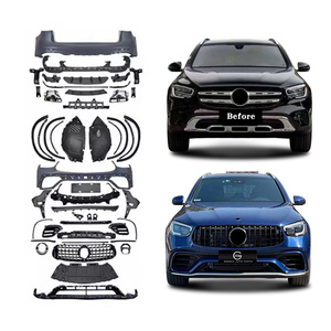 Kit de Carrocería GLC para <span class=keywords><strong>Benz</strong></span> Clase GLC 2020+ a GLC63 AMG, Parachoques Delantero y Trasero, Pasos de Rueda, Parrilla, Difusor, Tubo de Escape - Product Image 1