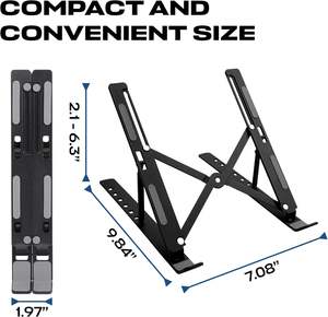 Soporte Vertical Ajustable de Aluminio para Laptop de 7 Niveles, Soporte para Laptop de Escritorio con Capacidad Máxima de 15.6 Pulgadas - Product Image 3