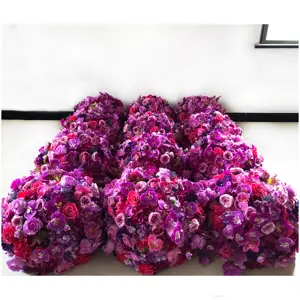 C20 – boule de fleurs de mariage de qualité supérieure, rouge, rose, blanc, violet, boule de fleurs artificielles en soie, hortensia, boule de fleurs