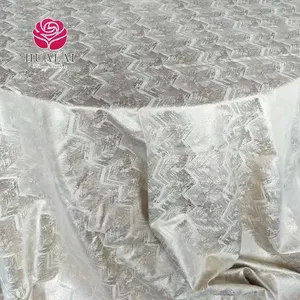 wholesale high quality round rectangle pretty shimmer polyester jacquard striped table cover cloth for wedding event