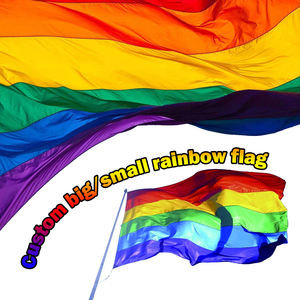 Arc-en-ciel Gay Pride Polyester jardin personnalisé Mini Lgbt main drapeau arc-en-ciel amour couverture de voiture drapeaux en gros arc-en-ciel fierté drapeau - Product Image 2