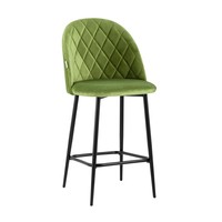 Chaise haute de bar en velours avec pieds en métal, tabouret de bar pour la maison, l'hôtel, le restaurant, le café – Vente chaude