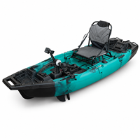 Kayak de pêche modulaire en deux parties de 8,4 pieds, 1 personne, en HDPE rotomoulé, type sit-on-top, avec siège de type stade