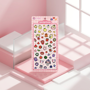 [Sowony Playground] 3D Waterproof PVC Popcorn <b>Stickers</b> Fresh Fruits Cute Juicy <b>Sticker</b> Sheet <b>for</b> Diary Planner <b>Laptop</b> Phone - Product Image 1