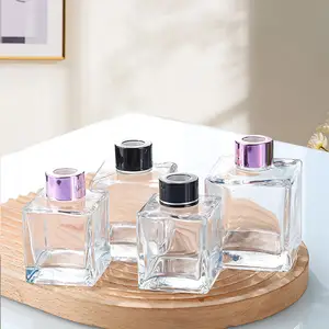 Botol Diffuser Reed kaca kosong, 50ml 100ml 150ml botol Diffuser Reed mewah dengan tutup sekrup