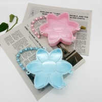 Boîte à bijoux en plastique écologique en forme de fleur colorée à six pétales pour perles, boucles d'oreilles, petites pièces, emballage cadeau