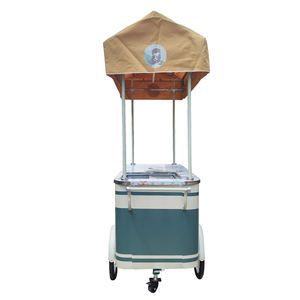 Driewieler Kiosk Italiaans Ijs Push Kar Ijskar Snack Voedsel Kiosk Fiets Mobiele Vriezer Ijskar - Product Image 3
