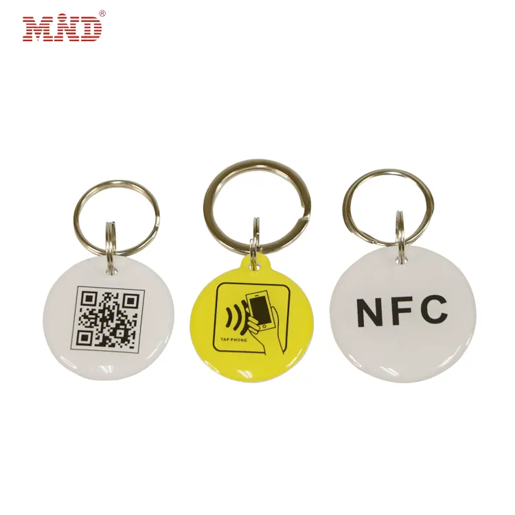 Fabrika doğrudan RFID anahtarlık Hotselling özel delik epoksi PVC anahtarlık ile NFC RFID çip