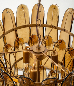 <span class=keywords><strong>Lampadario</strong></span> Grande in Vetro di Murano Stile Europeo, Decorazione di Lusso a Petali Color Ambra per Soggiorno, Corridoio, <span class=keywords><strong>Ingresso</strong></span> e Scale - Product Image 3