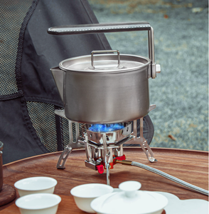 Tamaño pequeño a prueba de viento para turistas Camping cocina Picnic butano 3 quemador cocina plegable hierro portátil Mini estufa de Gas para acampar - Product Image 6