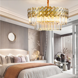 Iluminación de techo alto profesional hogar Hotel restaurante moderno lujo oro K9 candelabros de cristal - Product Image 2