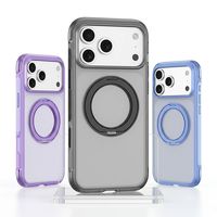 Coque de téléphone antichoc transparente magnétique aux couleurs bonbon en TPU+PC avec coussin d'air, design de luxe, protection renforcée pour 18