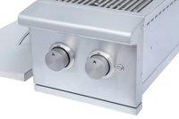 Barbecue portable moderne à double brûleur en acier inoxydable 304 de qualité supérieure, étanche, pour usage domestique, avec chariot pliable