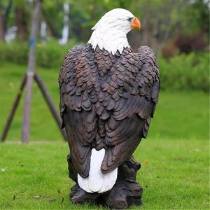 Grande statue d'<span class=keywords><strong>aigle</strong></span> chauve réaliste, faite à la main, peinte à la main, résistante aux intempéries, figurine en résine, base robuste en pierre pour jardin extérieur, patio - Product Image 5