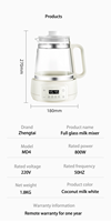 Pot électrique multifonctionnel de 1,5 L pour infuser du thé avec contrôle de température constant - Pot de conservation de la santé en verre