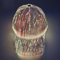 Gran oferta de alta calidad, tela de fibra óptica LED, intermitente, Luminoso, que cambia de color, rendimiento, fiesta, Festival, uso, gorras de luz LED, sombreros