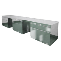 Table de laboratoire industrielle en acier inoxydable 316 avec armoire intégrée pour laboratoire de cardiologie et atelier scientifique