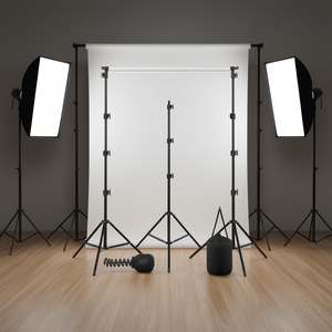 Soporte en Forma de T para Fondo de Foto y Video, 6.5x8.5 Pies, Ajustable, Resistente, con Abrazaderas de Resorte y Bolsa de Arena - Product Image 2