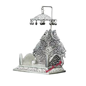 Articles de Pooja en métal blanc, Singhasan pour statue de dieu hindou, vente en gros de cadeaux religieux hindous - Product Image 6
