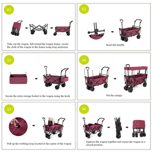 Remolque de camping de bicicleta plegable de diseño especial carrito plegable compacto resistente - Product Image 6