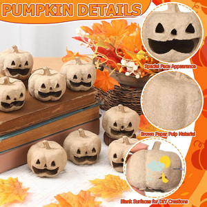 12 Pezzi di Zucche in Cartapesta 3D Ecologiche e Biodegradabili Certificate FSC, Non Finite, da Dipingere e <span class=keywords><strong>Decorare</strong></span> per <span class=keywords><strong>Halloween</strong></span> - Product Image 3