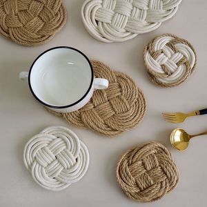 Heat Insulation Thread Woven Oval <b>Table</b> Mats & Pads Set Hot Promotion Eco-friendly Nordic Style Cotton Rope <b>Placemats</b> - Product Image 3