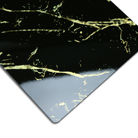 Nouvelle conception moderne, panneau mural en PVC imperméable à l'eau, revêtement brillant UV, effet marbre, pour salon