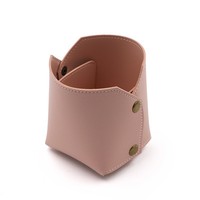 Panier de rangement de bureau, organisateur de télécommandes et d'objets divers, support pliable en cuir monobloc pour pinceaux de maquillage
