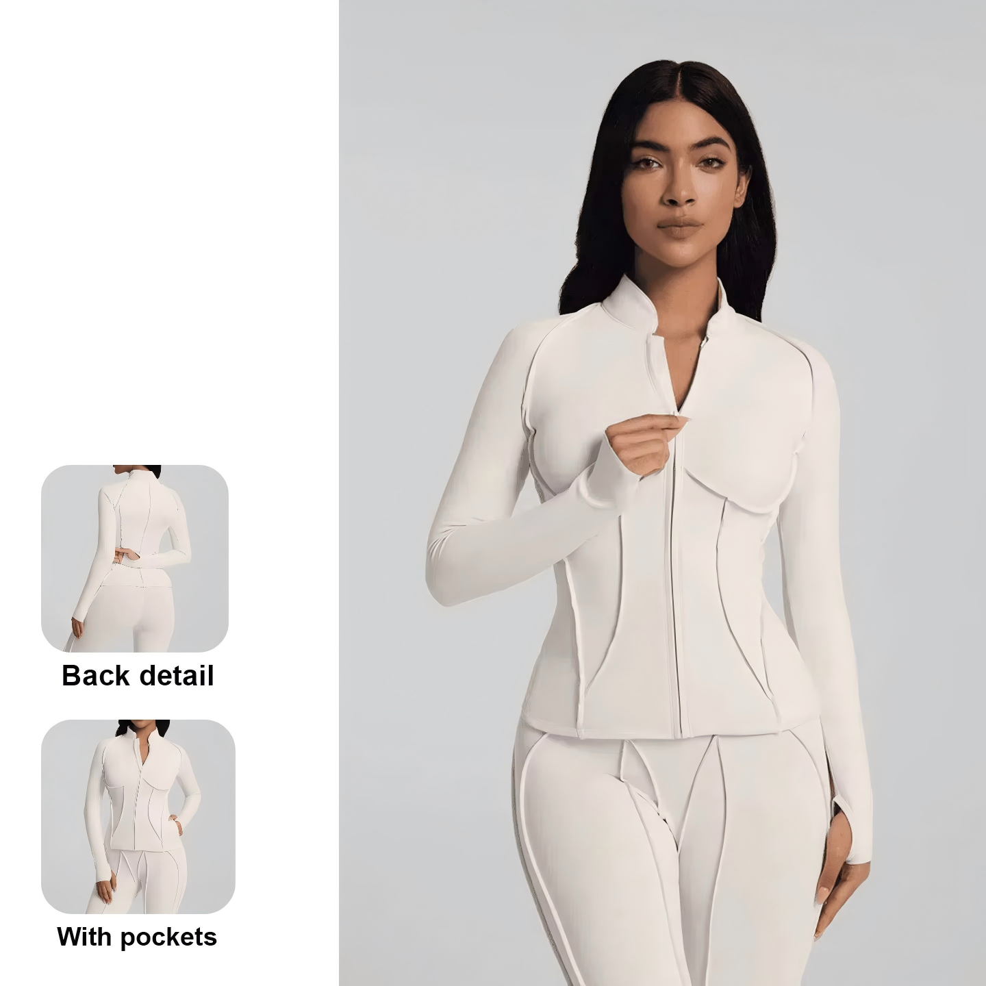 Sports Outfit Premium Yoga Jacket for Women Stand-Up Collar Athletic Top Long-Sleeve Zipper Jacket Cycling & Fitness Wear