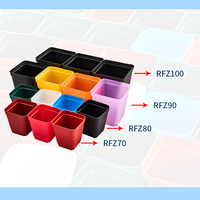 Petits pots à fleurs carrés en PP colorés de 100x110x75 mm, écologiques, durables, pour une utilisation en jardin