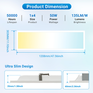 Pannello <span class=keywords><strong>LED</strong></span> Piatto Intelligente WiFi/Bluetooth con Controllo Tuya 1x4FT 2700K-6500K, Luce da Soffitto Quadrata Incassata/Sospesa per Aula e Ufficio - Product Image 5