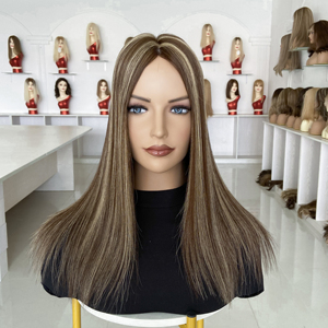 Listo para Enviar: Topper de Cabello con Base de Seda Marrón con Reflejos, Alta Calidad, 7.5x7.5, Piezas de Cabello con Base de Seda para Mujer, Topper con Nudos Invisibles - Product Image 3