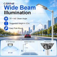 Lampadaires solaires LED intégrés haute puissance Cishine Factory tout-en-un, étanches pour l'extérieur, pour l'éclairage routier et les projets d'ingénierie.