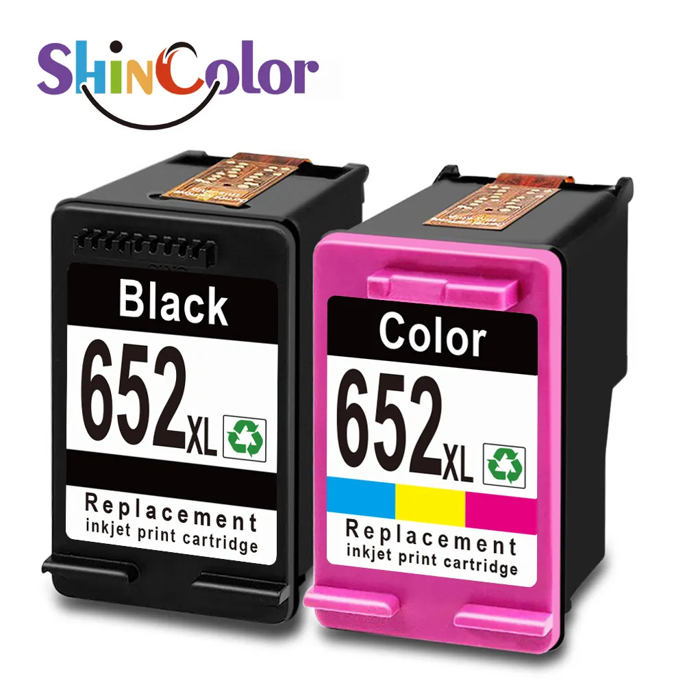 ShinColor 652xl jet d'encre Tinteiro couleur cartouche d'encre remanufacturée pour Hp652 Hp652xl Hp Deskjet Ink Advantage 1115 3635 imprimante