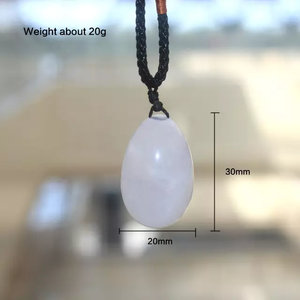 Colgante de Huevo de Jade Blanco Natural, Gema Tallada Ovalada, Adorno de Piedra Pulida, Artesanía de Cristal para Regalo - Product Image 3