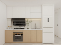 Armoires de cuisine modulaires en bois personnalisées, écologiques, en marbre stratifié, design moderne et luxueux, avec un design blanc pour appartement