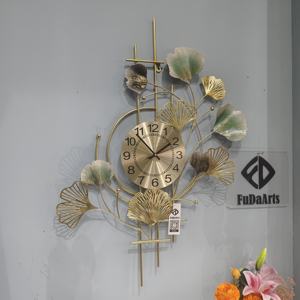 Horloge Murale Fleurie 92x56cm pour Salon, Horloge Silencieuse de Porche, Style Luxe Léger en Métal, Vente Directe Usine, Dropshipping - Product Image 6
