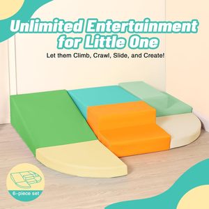 Juguetes de Espuma para Escalar para Bebés, Precio de Fábrica, 6 Piezas, Bloques de Escalada de Cuero PU Suave para Niños Pequeños, Actividad de Escalada para Niños en Interiores - Product Image 3