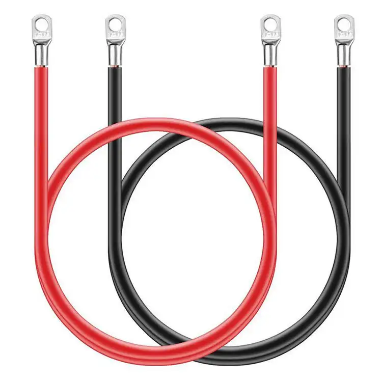 Kabel Starter Baterai Mobil Memimpin Hitam Bumi Merah 16Mm Kawat Tembaga Positif 5AWG 16Mm Panjang 50Cm Kabel Baterai