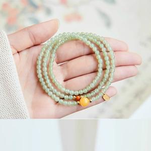 Imitation chinoise <span class=keywords><strong>He</strong></span> <span class=keywords><strong>Tian</strong></span> Yu Bracelet Style ethnique empilé trois cercles glace Qingyu Bracelet cercles de cristal Bracelet de mode - Product Image 1