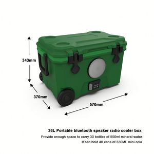 36L Portable Speaker Radio Leakproof Portable <b>Cooler</b> <b>Box</b> for Travel Custom Logo <b>Cooler</b> <b>Box</b> with Wheel - Product Image 3