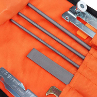10 pièces ensemble d'affûtage de scie à chaîne manche en bois dur rond plat fichier barre de guidage affûteur de fichiers outils tronçonneuse fichier sac de rangement trousse à outils