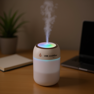 Mini humidificador USB de vapor frío, 220ml, 330ml, portátil, de escritorio, personal, para dormitorio, oficina, hogar, luz que cambia de color - Product Image 2