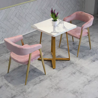 Table de café en velours moderne et ensemble de chaises en cuir café restaurant mobilier commercial canapé banquette siège